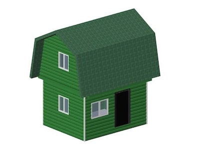 Типовой дачный дом с мансардной крышей 4*4,5 м