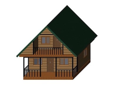 Стильный щитовой дом с верандой и балконом