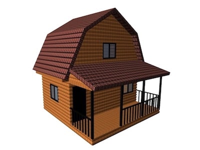 Удобный дачный дом 6*4 м с крытой террасой 6*2 м