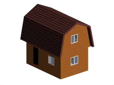 Простой дачный дом 6*4 м с деревянной отделкой
