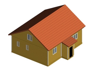 Жилой одноэтажный дом 8*10 м с чердачной крышей